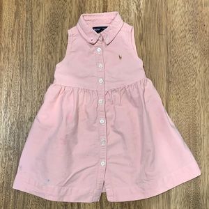 RL Girls Pink Denim Dress 2T
